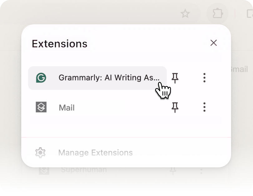Adding the Grammarly extension