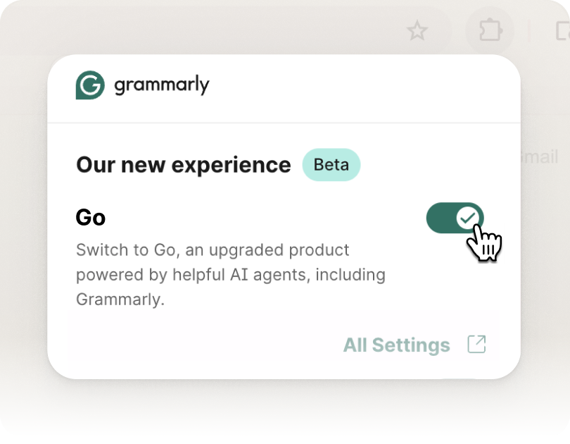 設定で Go をオンにする