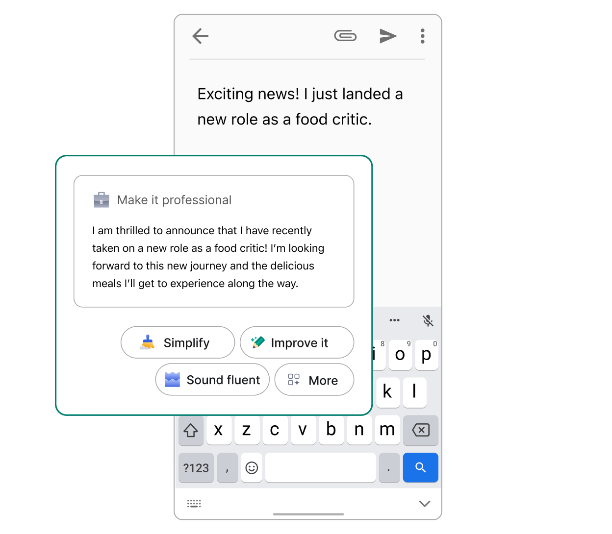 Grammarly の生成 AI はモバイルでテキストを書き換えることができます