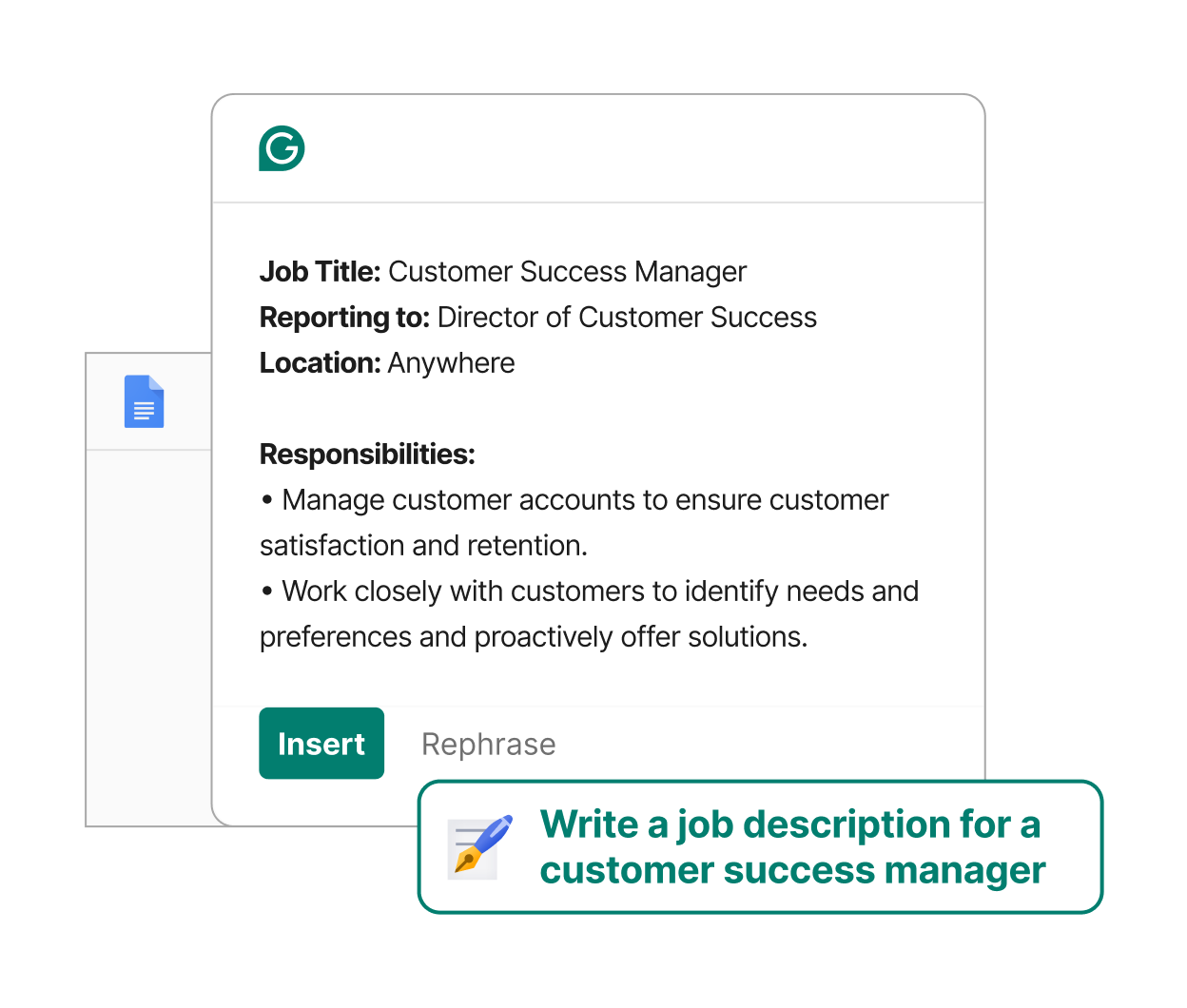 Grammarly によって提供された求人情報向けの生成 AI コンテンツ